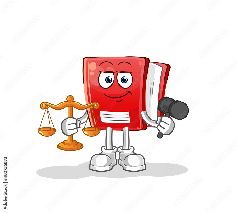 book lawyer cartoon. cartoon mascot vector book lawyer cartoon. cartoon mascot vector