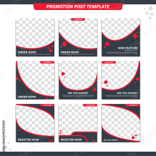 Modern abstract for product promotion instagram posting template or internet ads banner template set