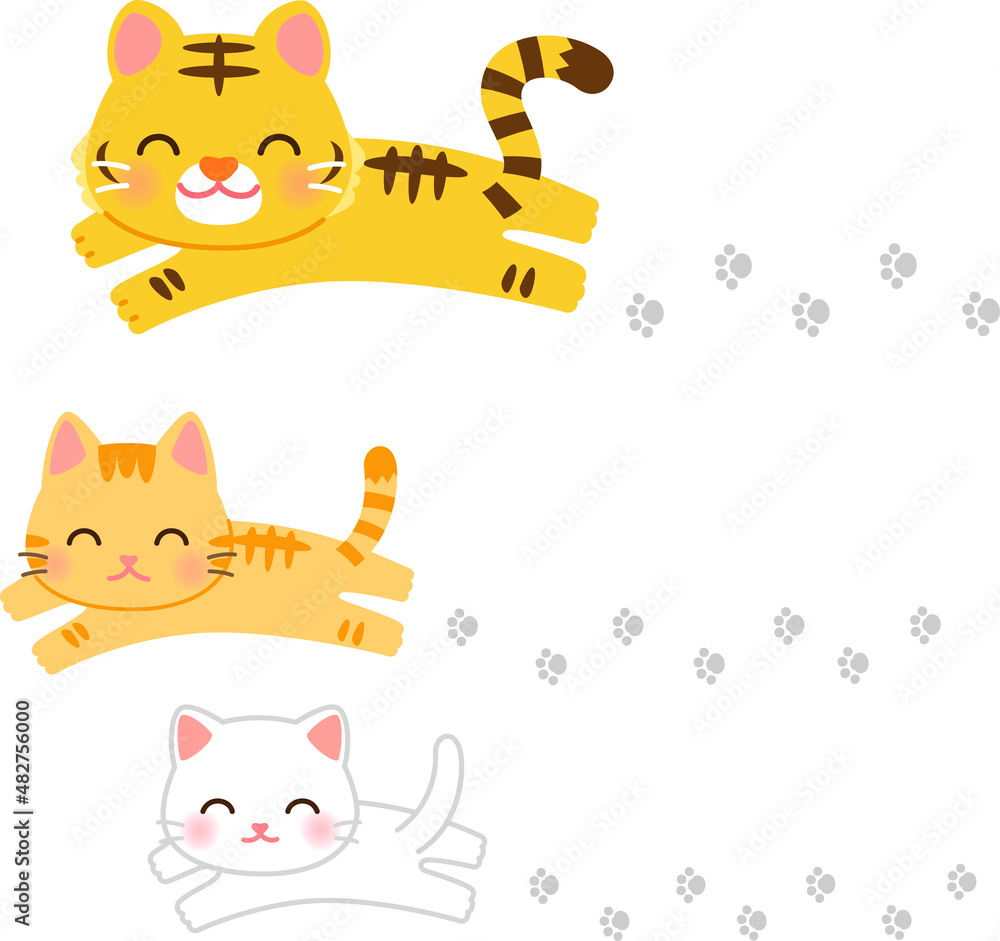 Fototapeta premium ジャンプするトラと猫