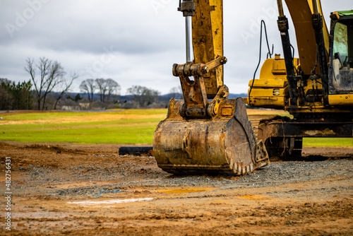 excavator on the site