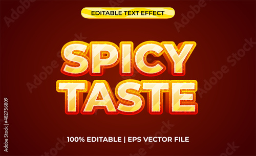 spicy taste 3d text effect with spicy theme. typography hot for banner spicy food products.