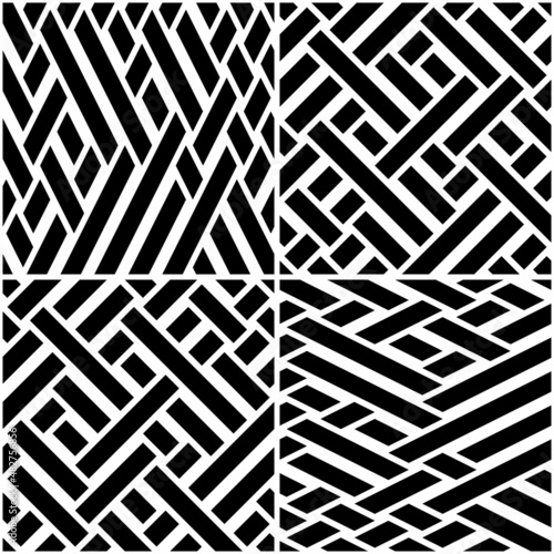 vectorial pattern with horizontal and vertical colored bands_s. This eps file is not just alone one pattern, it includes a collection of 4 different seamless patterns (white dividing lines)