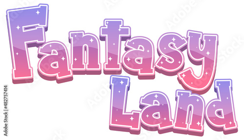 Fantasy Land text word with pink gradient