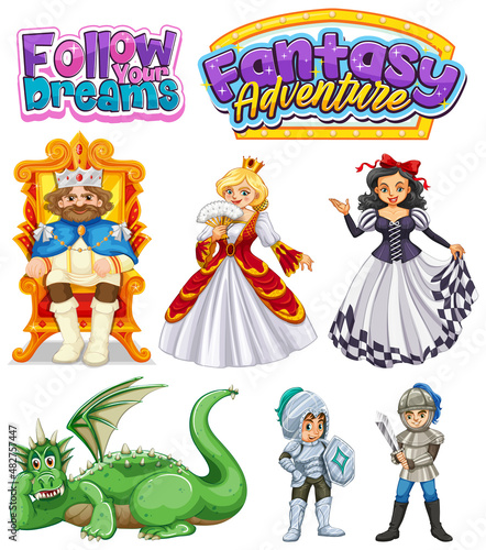Set of fairy tales cartoon characters © GraphicsRF
