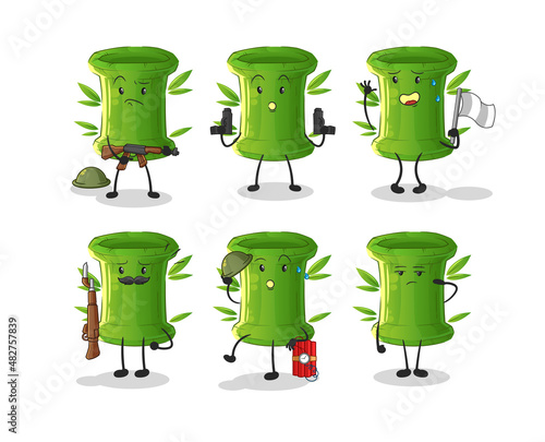 bamboo troops character. cartoon mascot vector