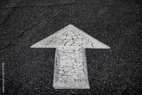 arrow on the asphalt