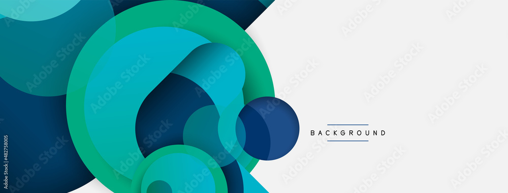 Creative geometric wallpaper. Minimal abstract background. Circles composition vector illustration for wallpaper banner background or landing page Creative geometric wallpaper. Minimal abstract background. Circles composition vector illustration for wallpaper banner background or landing page