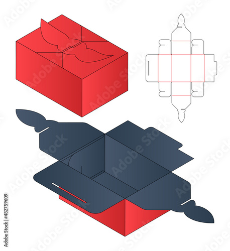 Box packaging die cut template design. 3d mock-up