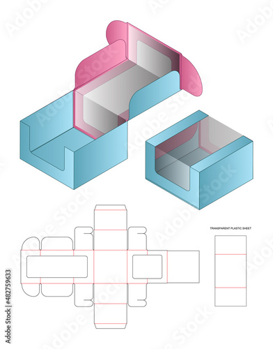 Box packaging die cut template design. 3d mock-up