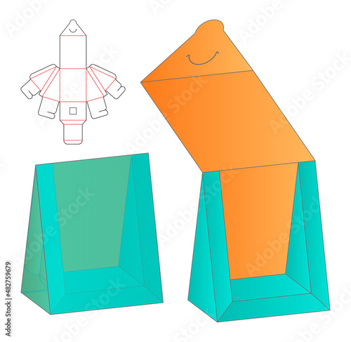 Fotótapéta Box packaging die cut template design. 3d mock-up