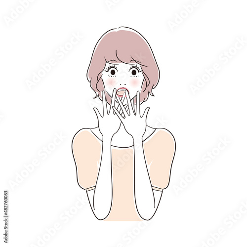 女性の驚いた表情