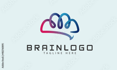 Brain Logo. minimalist line Style brain logo inspiration. usable for Technology. business and company logos. vector illustration