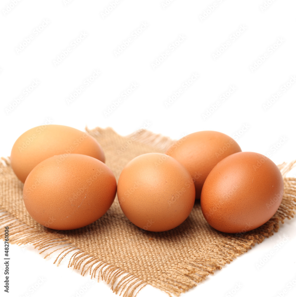 eggs on white. eggs on white.