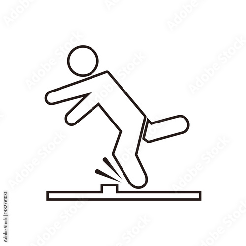 Person tripping over an obstacle icon vector
