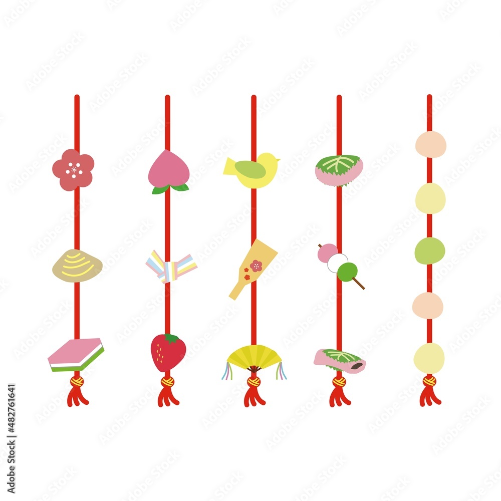 ひな祭りの吊るし飾りのイラスト ひな祭りの吊るし飾りのイラスト
