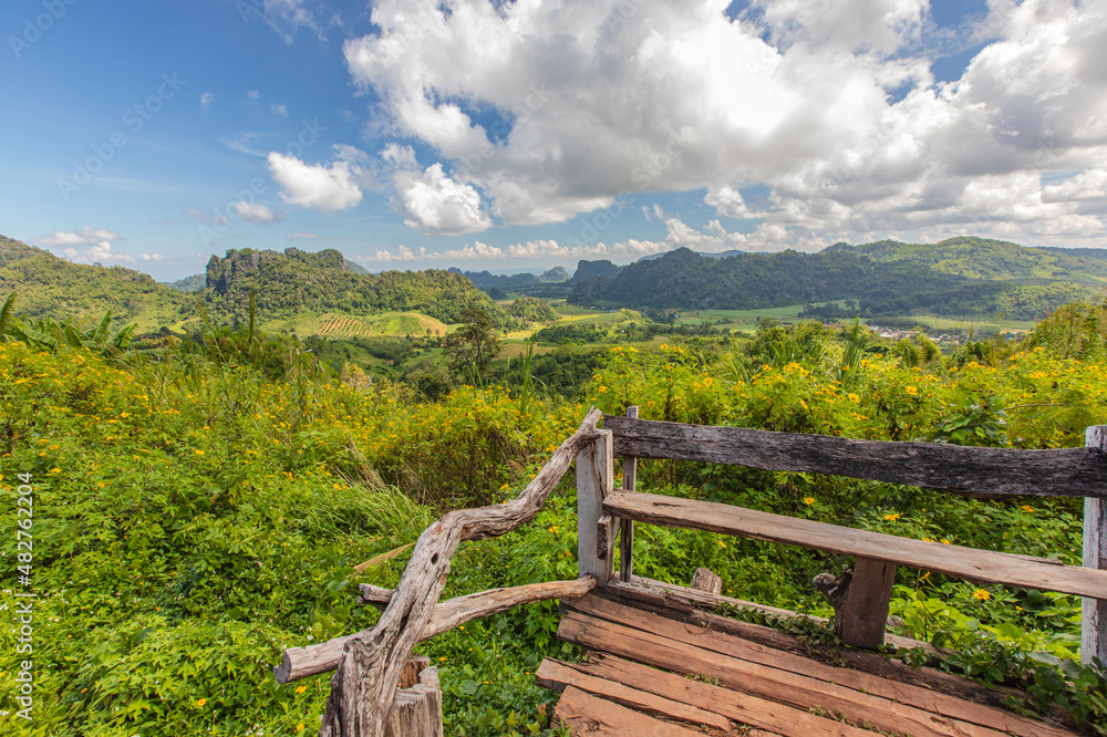 Landscape of  Phu-pa-pao mountain at Loei province, Thailand.