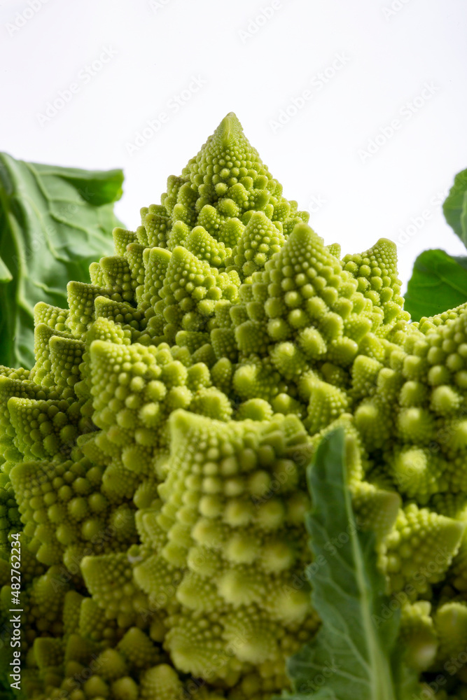 Fragment of cabbage Romanesco broccoli close-up Fragment of cabbage Romanesco broccoli close-up