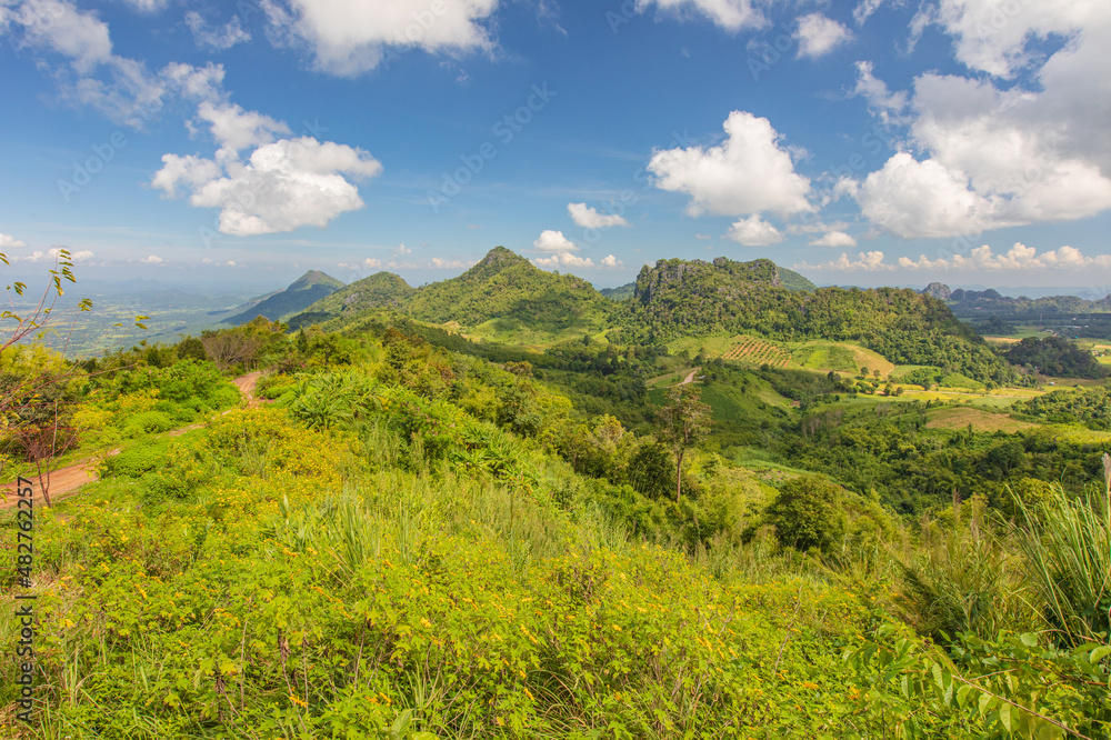 Landscape of  Phu-pa-pao mountain at Loei province, Thailand.