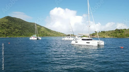 Diamond Cay, near Foxy's Taboo.  Beautiful waters and yachts of the British Virgin Islands photo