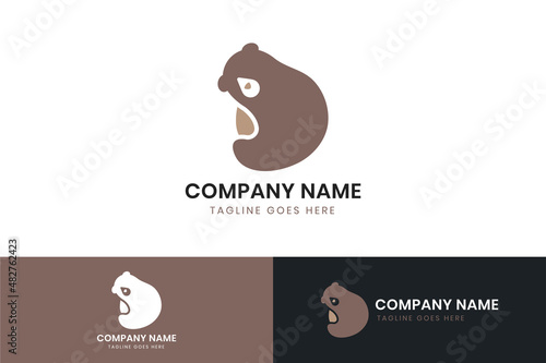 Bear logo template design. Bear vector icon design.
