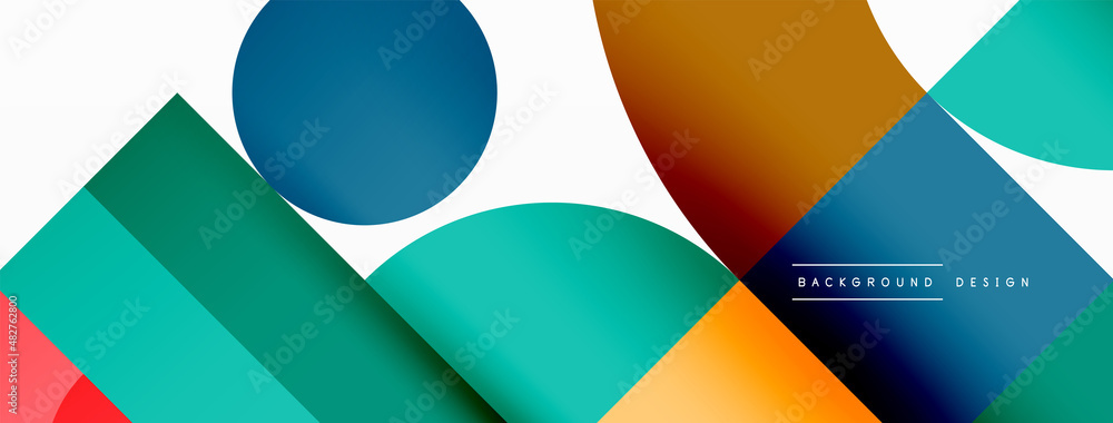 Minimal geometric abstract background. Circle square and triangle design. Trendy techno business template for wallpaper, banner, background or landing Minimal geometric abstract background. Circle square and triangle design. Trendy techno business template for wallpaper, banner, background or landing