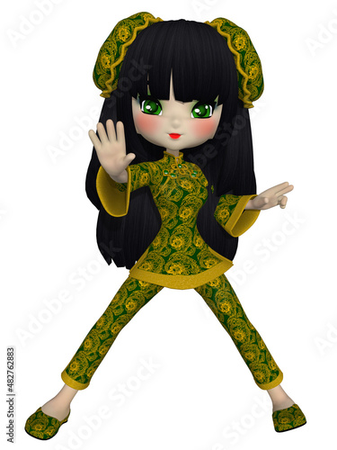 3d illustration of an cute toon figure