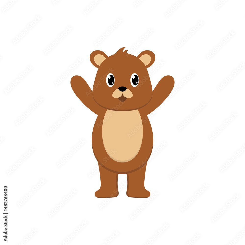 Bear baby cute animal flat illustration vector Bear baby cute animal flat illustration vector