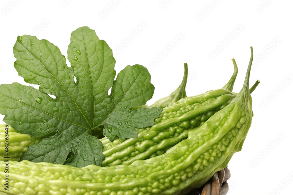 Bitter melon , Bitter gourd on white background Bitter melon , Bitter gourd on white background
