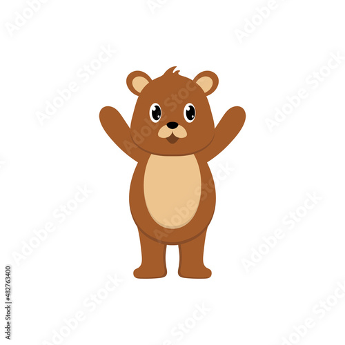 Bear baby cute animal flat illustration vector