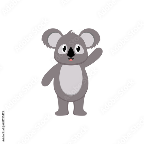Fototapeta Naklejka Na Ścianę i Meble -  Koala baby cute animal flat illustration vector