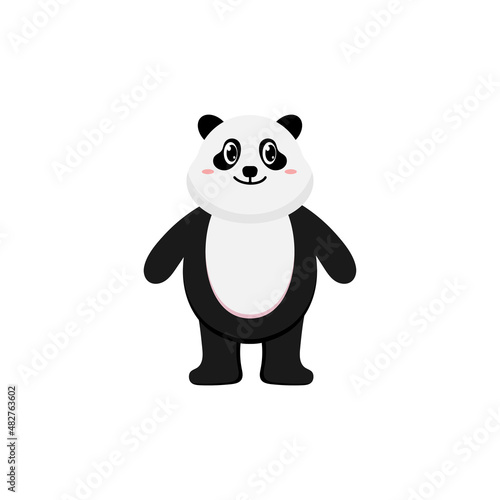 Panda baby cute animal flat illustration vector