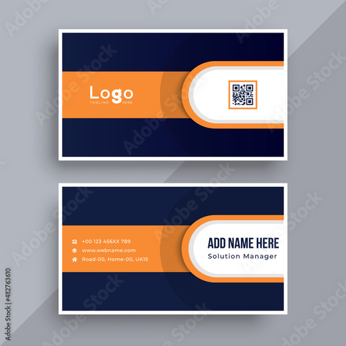 Business card design template, geometric business card, visiting card