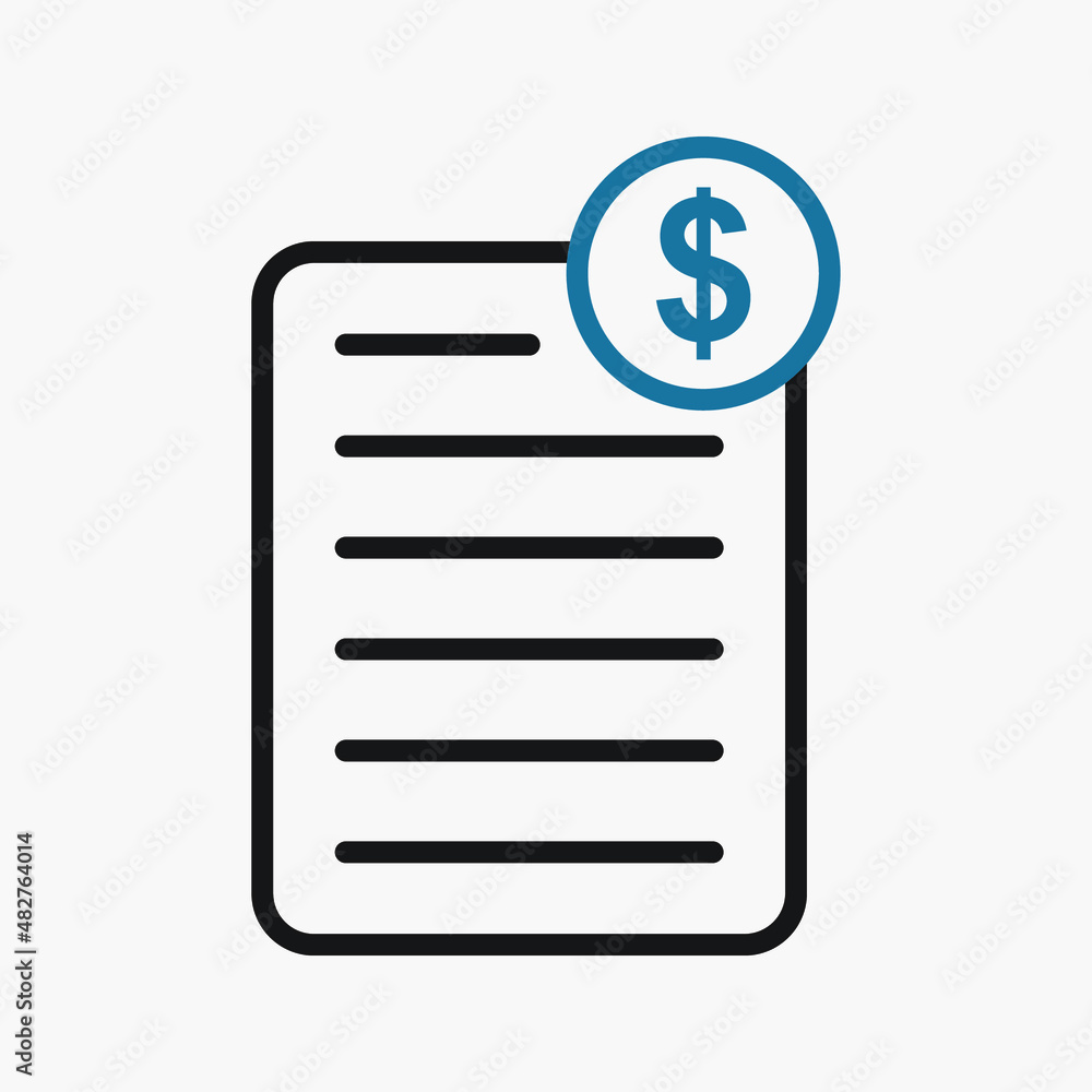 Bill Icon. websites and print media and interfaces. vector illustration Bill Icon. websites and print media and interfaces. vector illustration