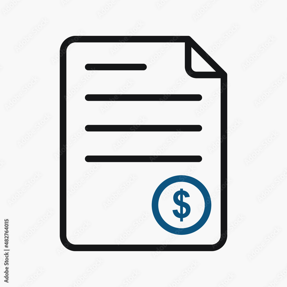 Bill Icon. websites and print media and interfaces. vector illustration Bill Icon. websites and print media and interfaces. vector illustration