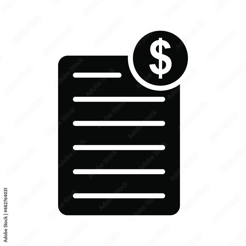 Bill Icon. websites and print media and interfaces. vector illustration Bill Icon. websites and print media and interfaces. vector illustration