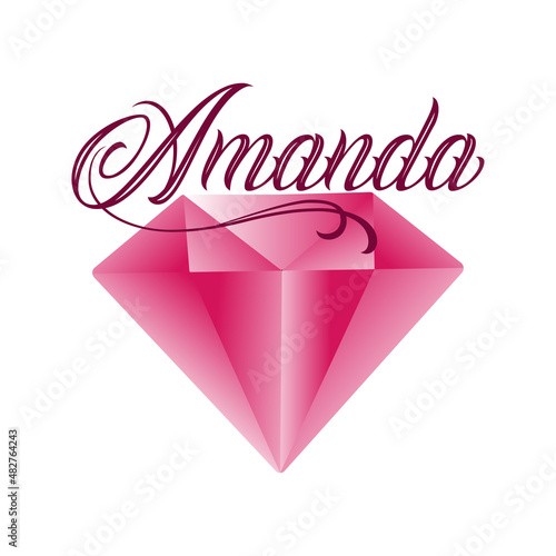 Amanda name with diamond logo