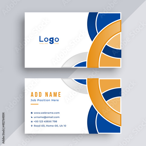 Business card design template, geometric business card, visiting card