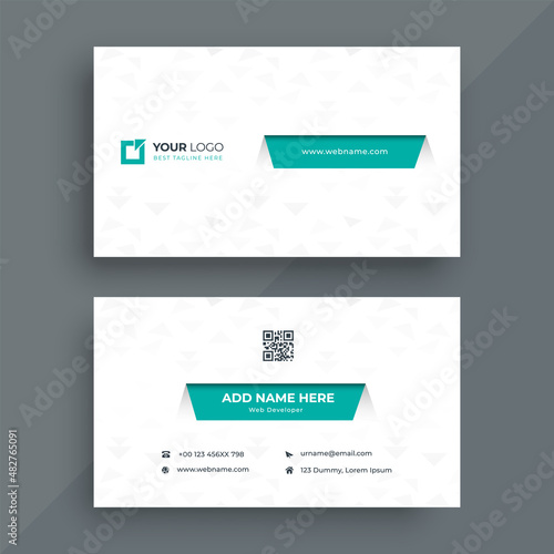 Business card design template, geometric business card, visiting card