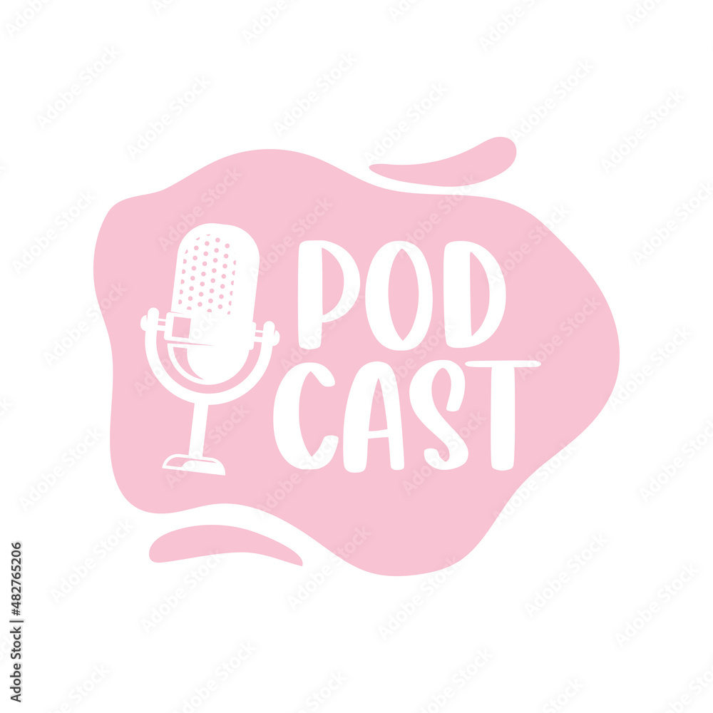 Podcast Cover art design. Line art. Microphone icon. Vector Podcast Cover art design. Line art. Microphone icon. Vector