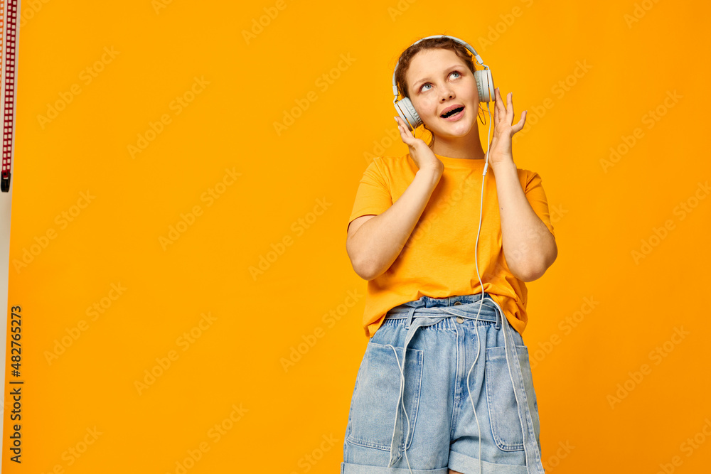 pretty woman summer style headphones dance isolated backgrounds unaltered pretty woman summer style headphones dance isolated backgrounds unaltered