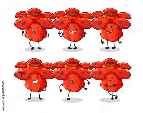 Rafflesia arnoldii happy set character. cartoon mascot vector