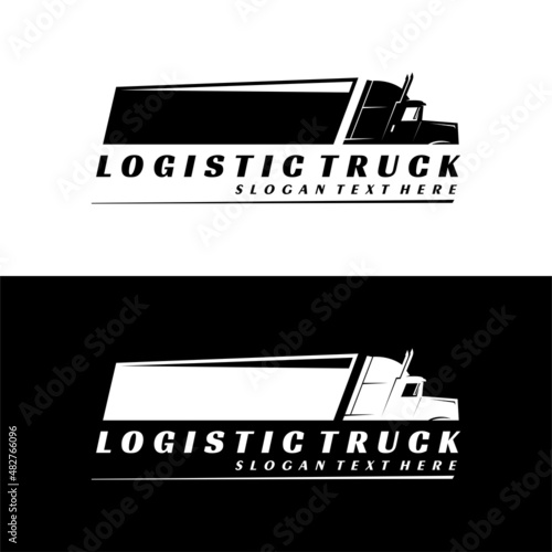 logistic truck logo design concept vector