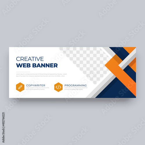 Business web  and cover banner design template, horizontal banner