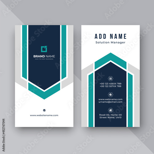 Business card design template, geometric business card, visiting card