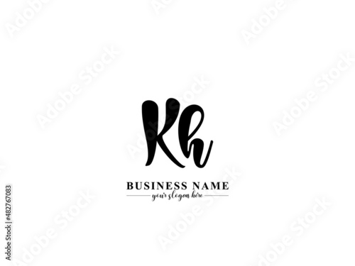 Signature KH Beautiful elegant logos, Signature Kh Logo For Boutique Fashion Photography Cosmetics