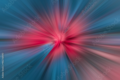 Bright red and blue explosion