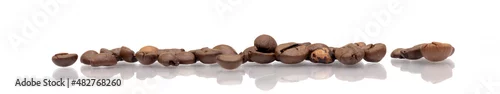 Panel kuchenny z motywem ziarna kawy na białym tle