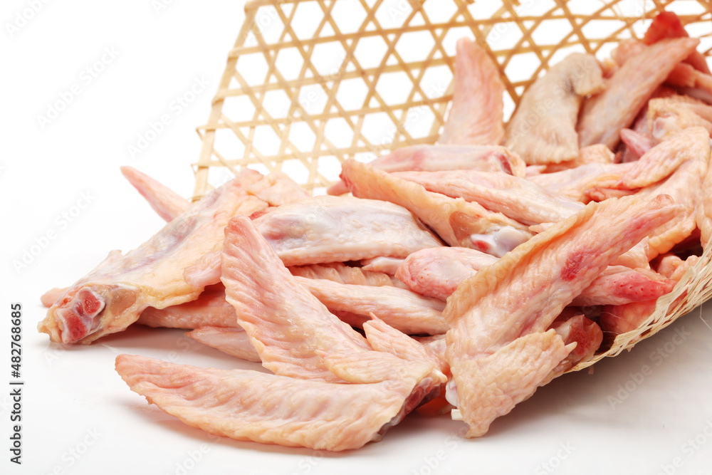 Raw chicken wings  background