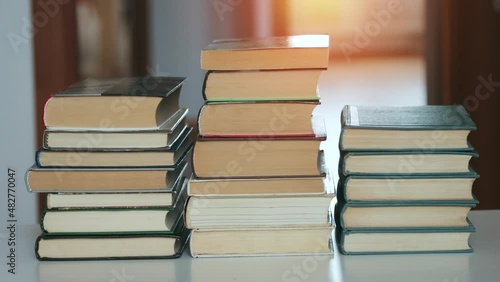Animation of a stack of books