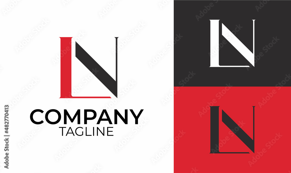 letter LN logo. Logo incorporate with abstract shape. letter LN logo. Logo incorporate with abstract shape.
